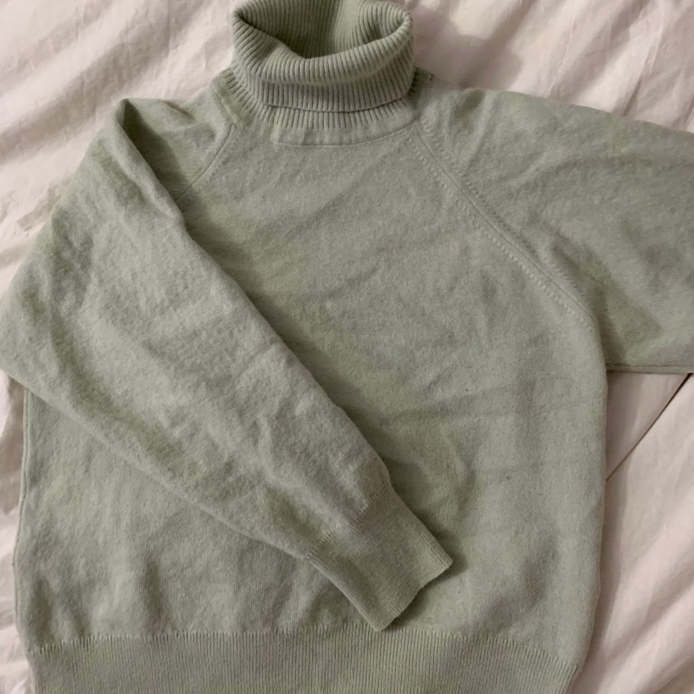 sage green wool turtleneck